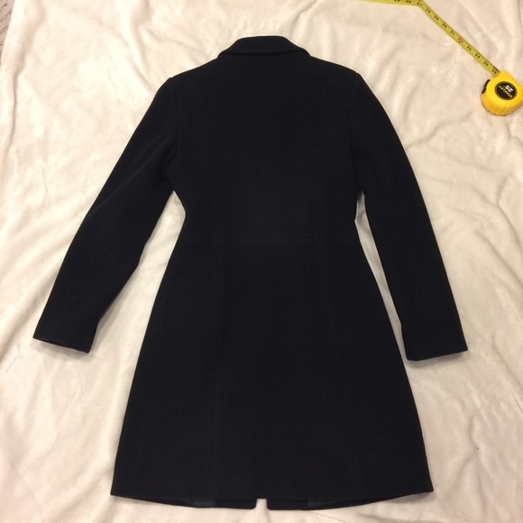 Black Collared V neck wool coat - size 40 - Picture 2 of 8